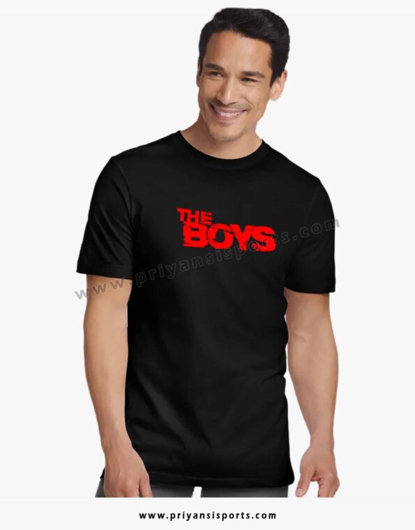 the boys half sleeve black cotton tshirt